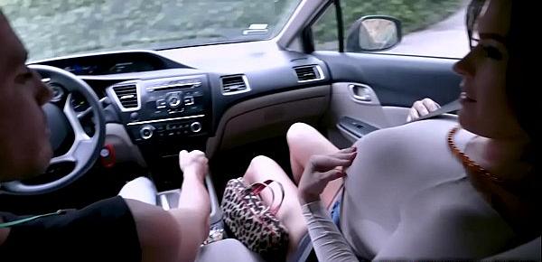  Brad Hart and her gorgeous stepmom Krissy Lynn started their driving lessons today.Mom got horny and sucks his dick and ended up fucking in the car.